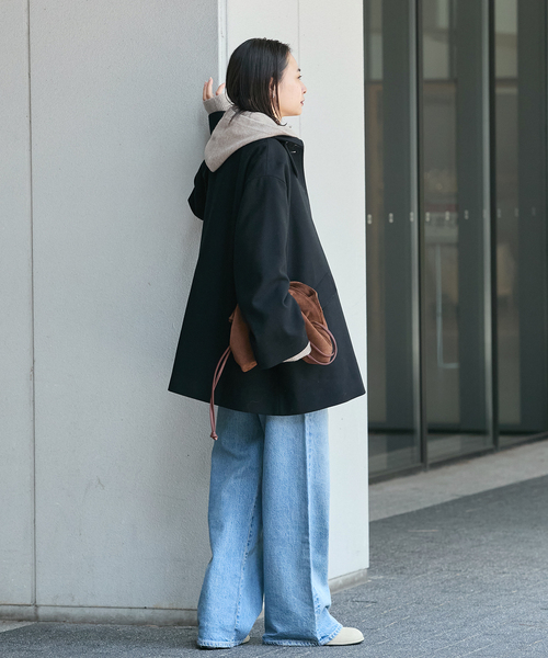 Traditional Weatherwear(トラディショナルウェザーウェア)の「別注【TRADITIONAL WEATHERWEAR】LINTON JS MIDDLE(ステンカラーコート・レディース・ブラック/ネイビー・36/34)」の7枚目の写真