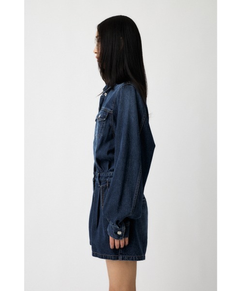 デニムショートジャンプスーツ DENIM SHORT ジャンプスーツ｜マウジーの通販｜&mall（アンドモール