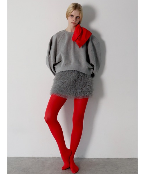 AMOMMA（アモマ）の「PUFF SLEEVE SWEAT 起毛なし（スウェット・レディース・ブラック/グレー/チャコールグレー/ネイビー/ホワイト/ブラウン/その他/ベージュ/ピンク・FREE）」の11枚目の写真