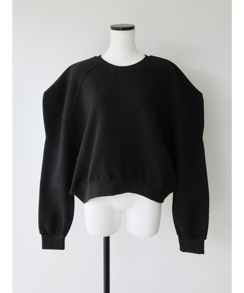 AMOMMA（アモマ）の「PUFF SLEEVE SWEAT 起毛なし（スウェット・レディース・ブラック/グレー/チャコールグレー/ネイビー/ホワイト/ブラウン/その他/ベージュ/ピンク・FREE）」の14枚目の写真