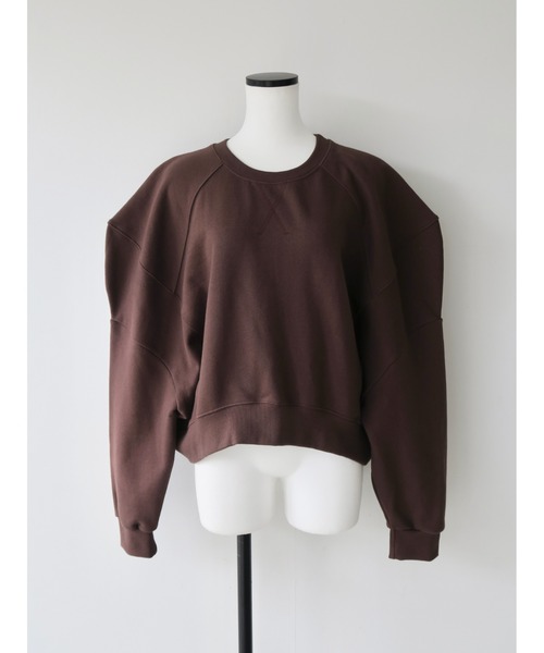 AMOMMA（アモマ）の「PUFF SLEEVE SWEAT 起毛なし（スウェット・レディース・ブラック/グレー/チャコールグレー/ネイビー/ホワイト/ブラウン/その他/ベージュ/ピンク・FREE）」の15枚目の写真