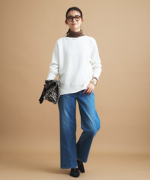 INDIVI（インディヴィ）の「【洗える/体型カバー】美シルエットニット（ニット/セーター・レディース・パープル/ライトパープル/オフホワイト/チャコールグレー/ブラウン系・05/13/15 /34/38/19）」の8枚目の写真