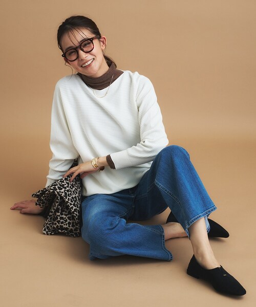 INDIVI（インディヴィ）の「【洗える/体型カバー】美シルエットニット（ニット/セーター・レディース・パープル/ライトパープル/オフホワイト/チャコールグレー/ブラウン系・05/13/15 /34/38/19）」の9枚目の写真