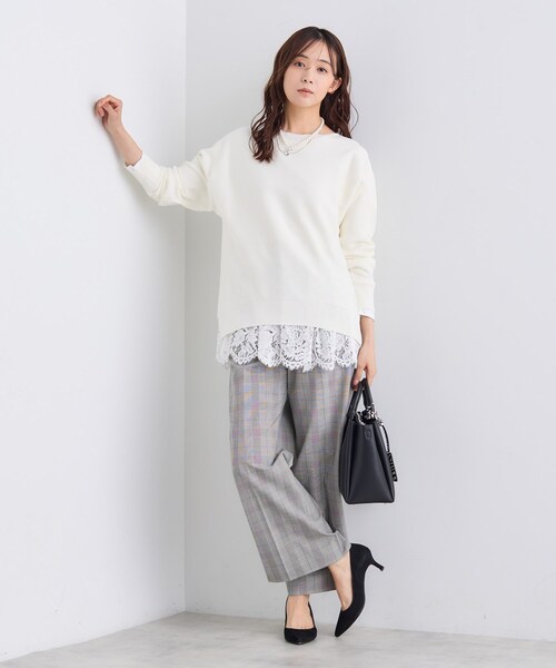 INDIVI（インディヴィ）の「【洗える/体型カバー】美シルエットニット（ニット/セーター・レディース・パープル/ライトパープル/オフホワイト/チャコールグレー/ブラウン系・05/13/15 /34/38/19）」の11枚目の写真