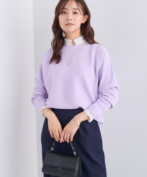 INDIVI（インディヴィ）の「【洗える/体型カバー】美シルエットニット（ニット/セーター・レディース・パープル/ライトパープル/オフホワイト/チャコールグレー/ブラウン系・05/13/15 /34/38/19）」の18枚目の写真