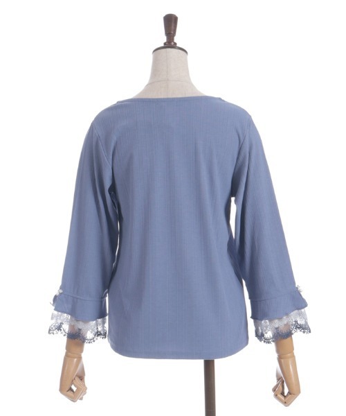 axes femme（アクシーズファム）の「カラー刺繍チュールレースプルオーバー（Tシャツ/カットソー・レディース・ブルー/ワイン/ブラック/ホワイト・FREE）」の17枚目の写真