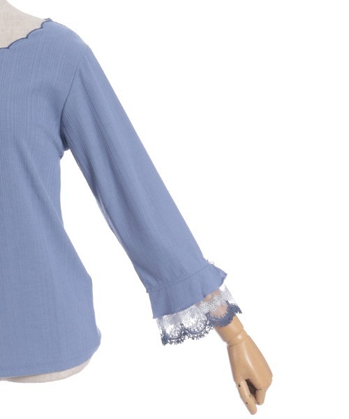 axes femme（アクシーズファム）の「カラー刺繍チュールレースプルオーバー（Tシャツ/カットソー・レディース・ブルー/ワイン/ブラック/ホワイト・FREE）」の20枚目の写真