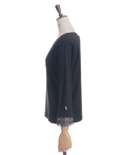 axes femme（アクシーズファム）の「カラー刺繍チュールレースプルオーバー（Tシャツ/カットソー・レディース・ブルー/ワイン/ブラック/ホワイト・FREE）」の22枚目の写真