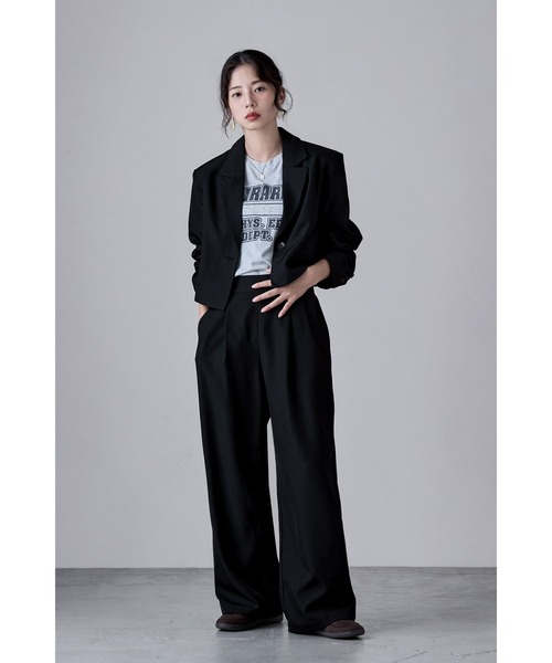 etoll.（エトル）の「【単品】ツイルショートテーラードジャケット（テーラードジャケット・レディース・グレー/ブラック/カーキ/ブラウン・M）」の5枚目の写真