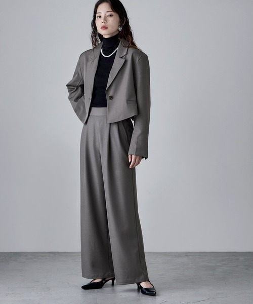 etoll.（エトル）の「【単品】ツイルショートテーラードジャケット（テーラードジャケット・レディース・グレー/ブラック/カーキ/ブラウン・M）」の8枚目の写真