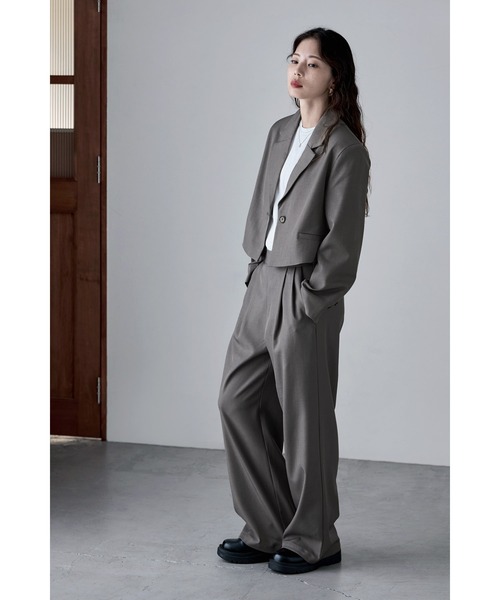 etoll.（エトル）の「【単品】ツイルショートテーラードジャケット（テーラードジャケット・レディース・グレー/ブラック/カーキ/ブラウン・M）」の13枚目の写真