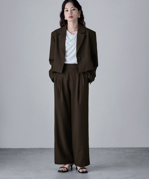 etoll.（エトル）の「【単品】ツイルショートテーラードジャケット（テーラードジャケット・レディース・グレー/ブラック/カーキ/ブラウン・M）」の17枚目の写真