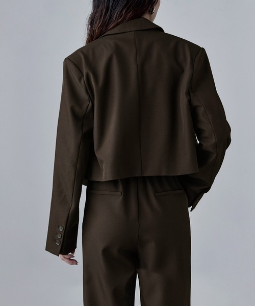 etoll.（エトル）の「【単品】ツイルショートテーラードジャケット（テーラードジャケット・レディース・グレー/ブラック/カーキ/ブラウン・M）」の18枚目の写真