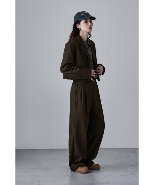 etoll.（エトル）の「【単品】ツイルショートテーラードジャケット（テーラードジャケット・レディース・グレー/ブラック/カーキ/ブラウン・M）」の20枚目の写真