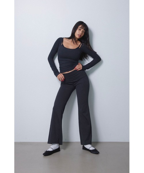ALEXIA STAM タイダイ ハイウエストパンツ ALEXIA STAM パンツ Wellness Buckle Pants /ベルト付き裏起毛パンツ
