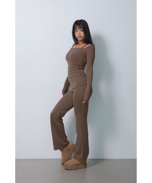 ALEXIA STAM（アリシアスタン）の「Wellness Turn-up Waist Flared Pants /ターンアップウエストパンツ（その他パンツ・レディース・ブラウン/ブラック/グレー・S/M）」の17枚目の写真