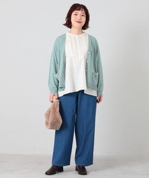 MB mint breeze（エムビーミントブリーズ）の「【L～5L 大きいサイズ】ソフトレーヨンデニム裏起毛ワイドパンツ（デニムパンツ）」