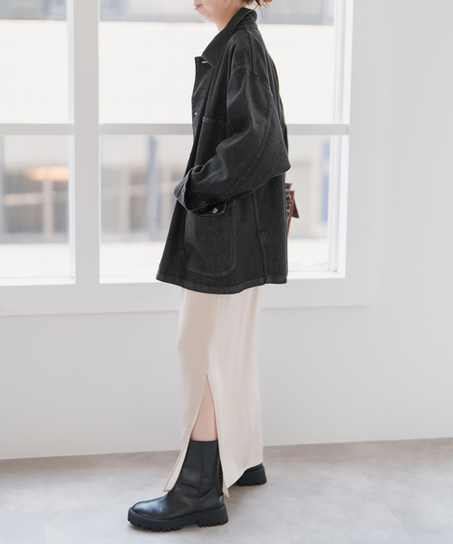 Spick & Span（スピックアンドスパン）の「RED CARD TOKYO / レッドカード トーキョー 別注Chore Coat*（デニムジャケット・レディース・ブラック・SMALL）」の7枚目の写真