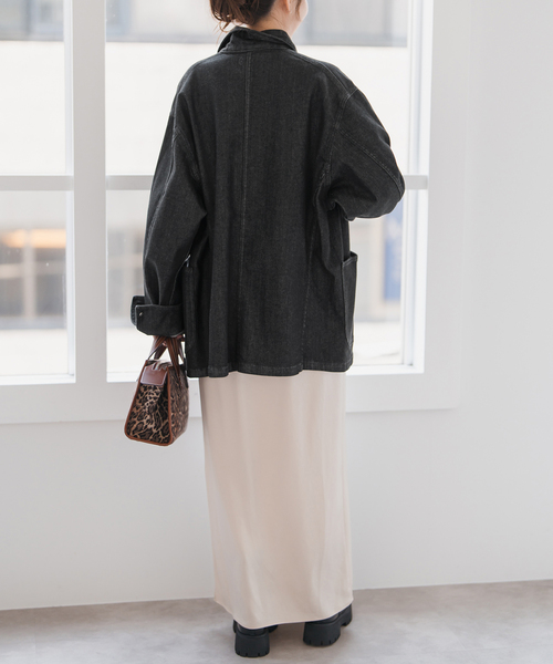 Spick & Span（スピックアンドスパン）の「RED CARD TOKYO / レッドカード トーキョー 別注Chore Coat*（デニムジャケット・レディース・ブラック・SMALL）」の8枚目の写真