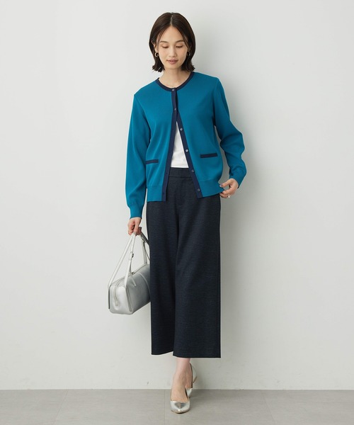 A/C DESIGN BY ALPHA CUBIC（エーシーデザインバイアルファキュービック）の「バイカラーカーディガン【洗える・毛玉になりにくい】（カーディガン/ボレロ・レディース・ベージュ/ネイビー/グリーン・LL/M/L）」の19枚目の写真