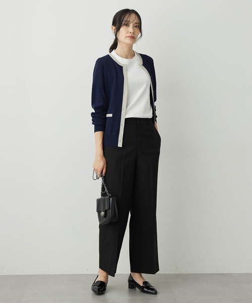 A/C DESIGN BY ALPHA CUBIC（エーシーデザインバイアルファキュービック）の「バイカラーカーディガン【洗える・毛玉になりにくい】（カーディガン/ボレロ・レディース・ベージュ/ネイビー/グリーン・LL/M/L）」の20枚目の写真