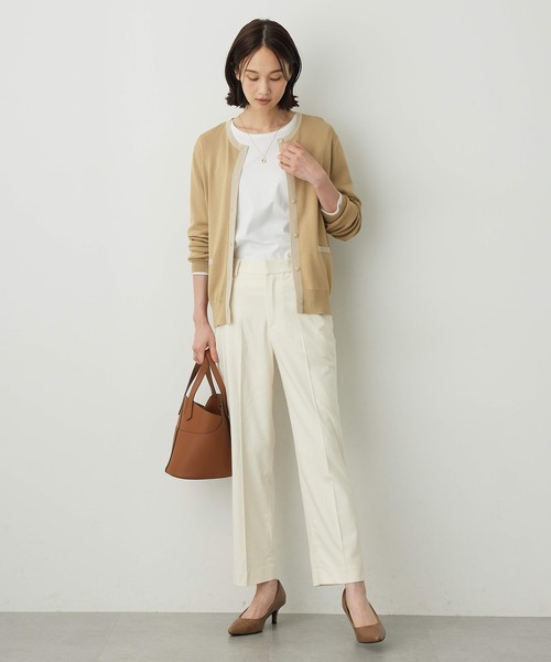 A/C DESIGN BY ALPHA CUBIC（エーシーデザインバイアルファキュービック）の「バイカラーカーディガン【洗える・毛玉になりにくい】（カーディガン/ボレロ・レディース・ベージュ/ネイビー/グリーン・LL/M/L）」の22枚目の写真