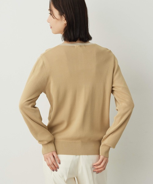 A/C DESIGN BY ALPHA CUBIC（エーシーデザインバイアルファキュービック）の「バイカラーカーディガン【洗える・毛玉になりにくい】（カーディガン/ボレロ・レディース・ベージュ/ネイビー/グリーン・LL/M/L）」の16枚目の写真