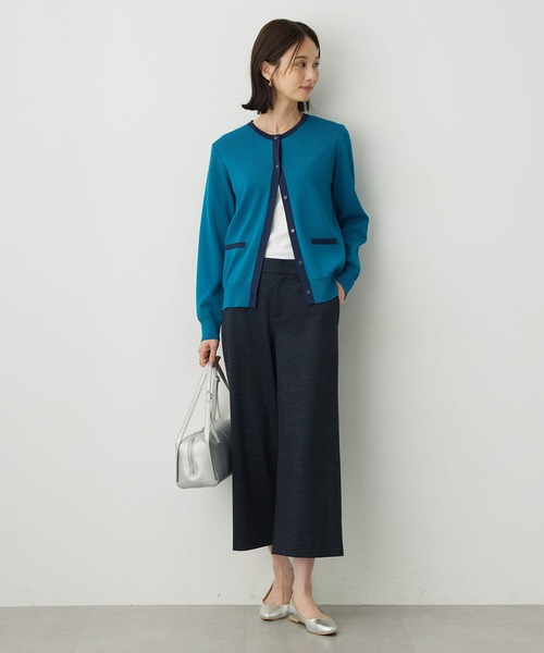 A/C DESIGN BY ALPHA CUBIC（エーシーデザインバイアルファキュービック）の「バイカラーカーディガン【洗える・毛玉になりにくい】（カーディガン/ボレロ・レディース・ベージュ/ネイビー/グリーン・LL/M/L）」の18枚目の写真