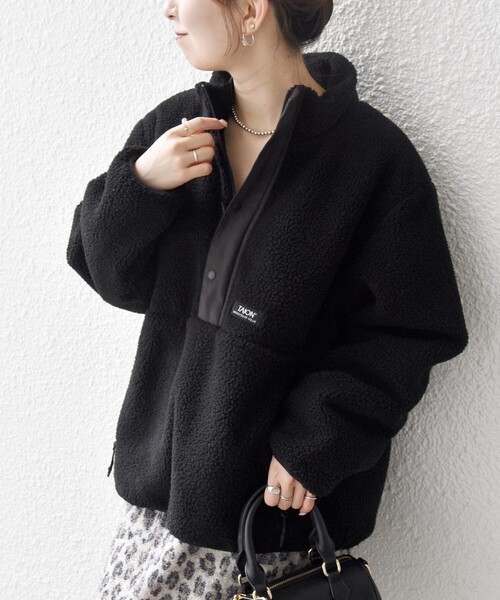 SHIPS any別注】TAION:〈洗濯機可能〉ボア ハイネック プルオーバー