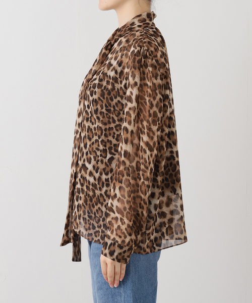 Deuxieme Classe(ドゥーズィエムクラス)の「【THELAURENT】 LEOPARD SWIPON BLOUSE(シャツ/ブラウス・レディース・ブラウン・FREE)」の10枚目の写真