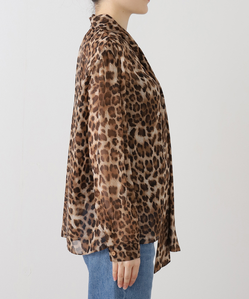 Deuxieme Classe(ドゥーズィエムクラス)の「【THELAURENT】 LEOPARD SWIPON BLOUSE(シャツ/ブラウス・レディース・ブラウン・FREE)」の12枚目の写真