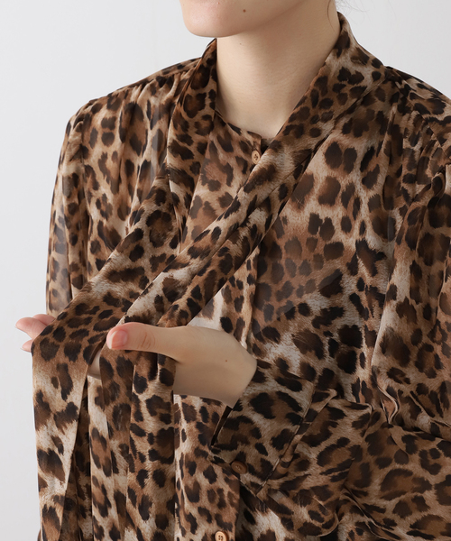 Deuxieme Classe(ドゥーズィエムクラス)の「【THELAURENT】 LEOPARD SWIPON BLOUSE(シャツ/ブラウス・レディース・ブラウン・FREE)」の16枚目の写真