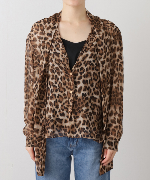 Deuxieme Classe(ドゥーズィエムクラス)の「【THELAURENT】 LEOPARD SWIPON BLOUSE(シャツ/ブラウス・レディース・ブラウン・FREE)」の18枚目の写真