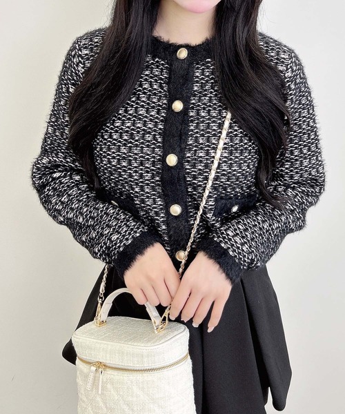 フェザーツイードニットカーディガン（カーディガン/ボレロ）｜INGNI