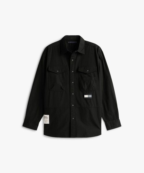 TOMMY HILFIGER（トミーヒルフィガー）の「MODERN ATHLETIC ミックスファブリックユーティリティシャツ（シャツ/ブラウス・メンズ・ホワイト/ブラック・LARGE/MEDIUM/SMALL/X-LARGE）」の6枚目の写真