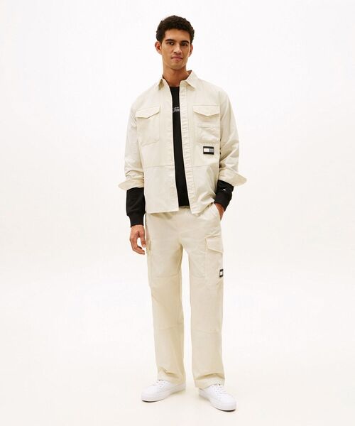 TOMMY HILFIGER（トミーヒルフィガー）の「MODERN ATHLETIC ミックスファブリックユーティリティシャツ（シャツ/ブラウス・メンズ・ホワイト/ブラック・LARGE/MEDIUM/SMALL/X-LARGE）」の8枚目の写真