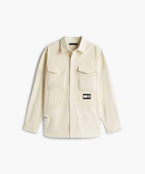 TOMMY HILFIGER（トミーヒルフィガー）の「MODERN ATHLETIC ミックスファブリックユーティリティシャツ（シャツ/ブラウス・メンズ・ホワイト/ブラック・LARGE/MEDIUM/SMALL/X-LARGE）」の10枚目の写真