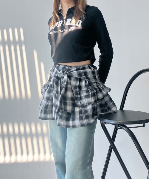 AS KNOW AS plus（アズノゥアズプラス）の「♪ハーフジップ衿付きテレコプルオーバー（Tシャツ/カットソー・レディース・アイボリー/ブラック/レッド・FREE）」の8枚目の写真