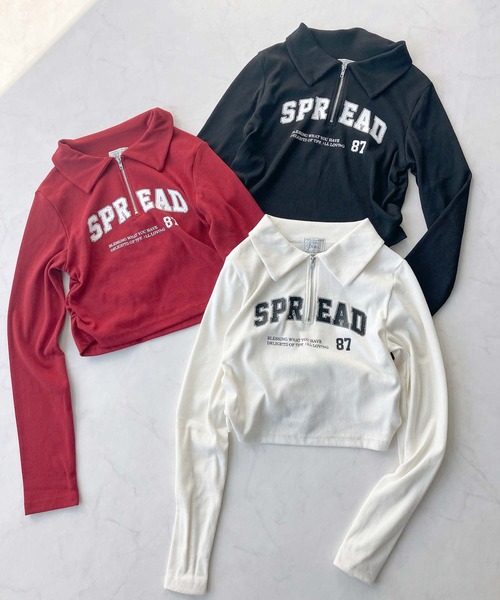 AS KNOW AS plus（アズノゥアズプラス）の「♪ハーフジップ衿付きテレコプルオーバー（Tシャツ/カットソー・レディース・アイボリー/ブラック/レッド・FREE）」の21枚目の写真