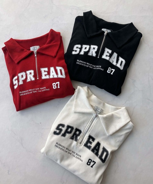 AS KNOW AS plus（アズノゥアズプラス）の「♪ハーフジップ衿付きテレコプルオーバー（Tシャツ/カットソー・レディース・アイボリー/ブラック/レッド・FREE）」の22枚目の写真