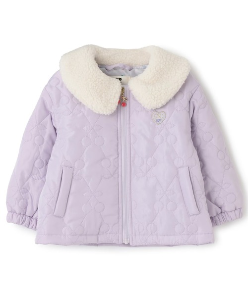 KP（ケーピー）の「ボア衿 チェリーキルトタフタ ジャケット（その他アウター・キッズ・ネイビー/ラベンダー・90cm/100cm/110cm/120cm/130cm/140cm/150cm/80ｃｍ）」の2枚目の写真