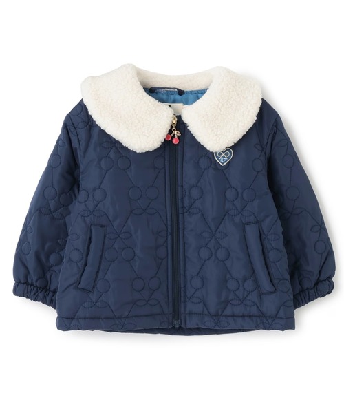 ボア衿 チェリーキルトタフタ ジャケット