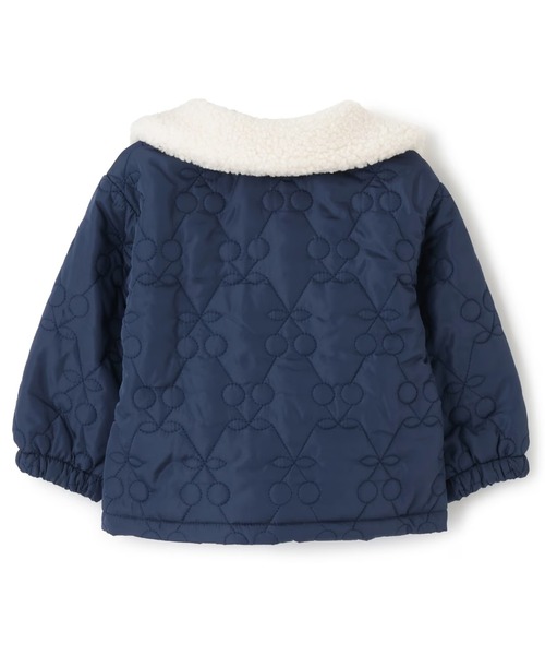 KP（ケーピー）の「ボア衿 チェリーキルトタフタ ジャケット（その他アウター・キッズ・ネイビー/ラベンダー・90cm/100cm/110cm/120cm/130cm/140cm/150cm/80ｃｍ）」の4枚目の写真