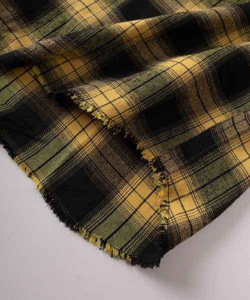 SlashDate（スラッシュデイト）の「【82】カットオフ チェック フードシャツ（シャツ/ブラウス・レディース・ブルー/ピンク/イエロー/ブラック・L/M）」の5枚目の写真