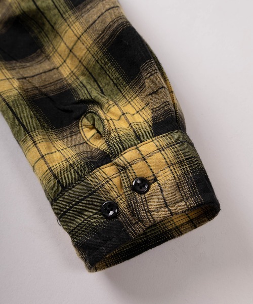 SlashDate（スラッシュデイト）の「【82】カットオフ チェック フードシャツ（シャツ/ブラウス・レディース・ブルー/ピンク/イエロー/ブラック・L/M）」の6枚目の写真