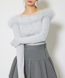 many wayフェザーオフショルニットトップス 秋服 冬服