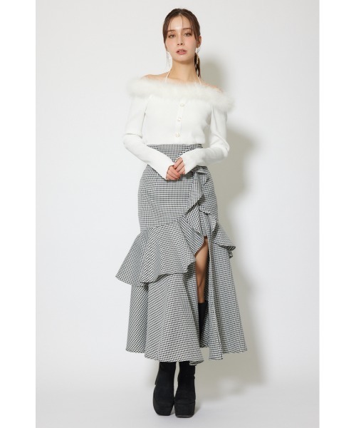 rienda（リエンダ）の「many wayフェザーオフショルニットトップス 秋服 冬服（ニット/セーター・レディース・ホワイト/グレー/ブラック・FREE）」の4枚目の写真