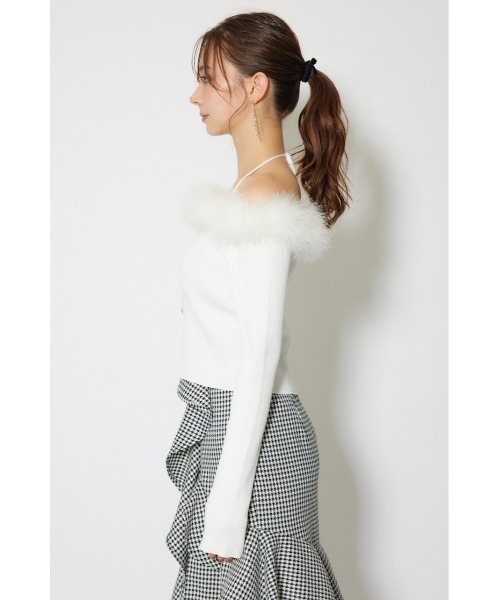 rienda（リエンダ）の「many wayフェザーオフショルニットトップス 秋服 冬服（ニット/セーター・レディース・ホワイト/グレー/ブラック・FREE）」の10枚目の写真