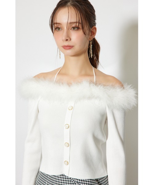 rienda（リエンダ）の「many wayフェザーオフショルニットトップス 秋服 冬服（ニット/セーター・レディース・ホワイト/グレー/ブラック・FREE）」の12枚目の写真