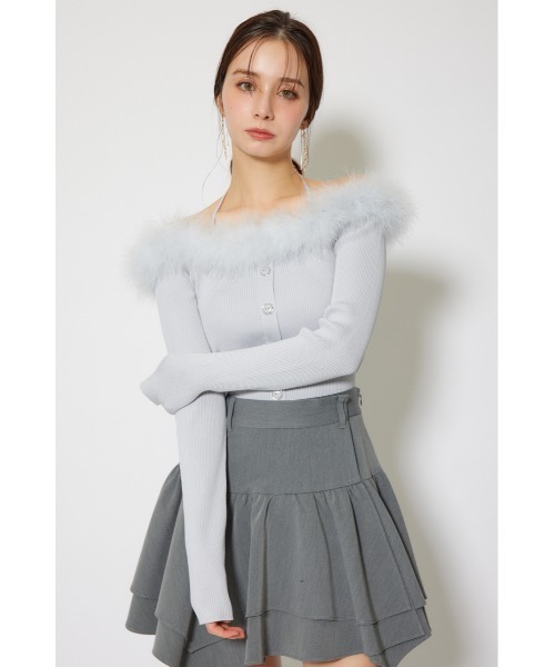 rienda（リエンダ）の「many wayフェザーオフショルニットトップス 秋服 冬服（ニット/セーター・レディース・ホワイト/グレー/ブラック・FREE）」の17枚目の写真